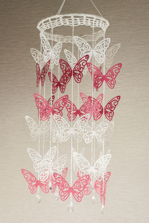 Papillio (Paper/Cotton thread/Beads (White/Pink)) image